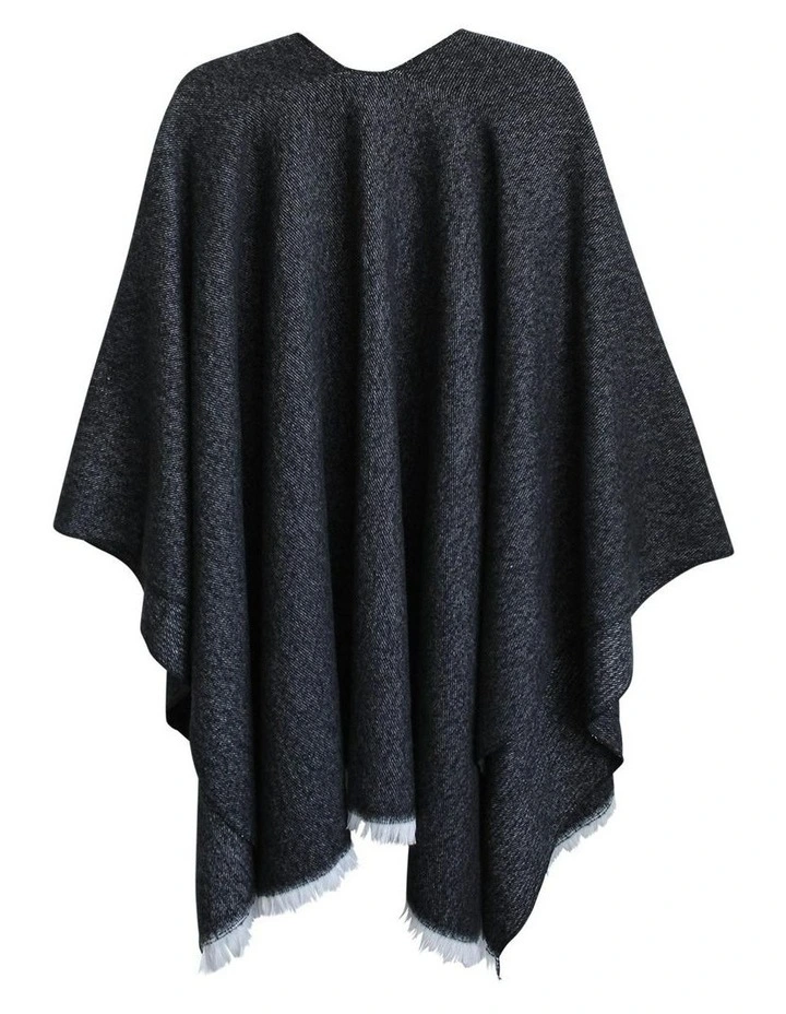 Concetta Poncho in Black image 5