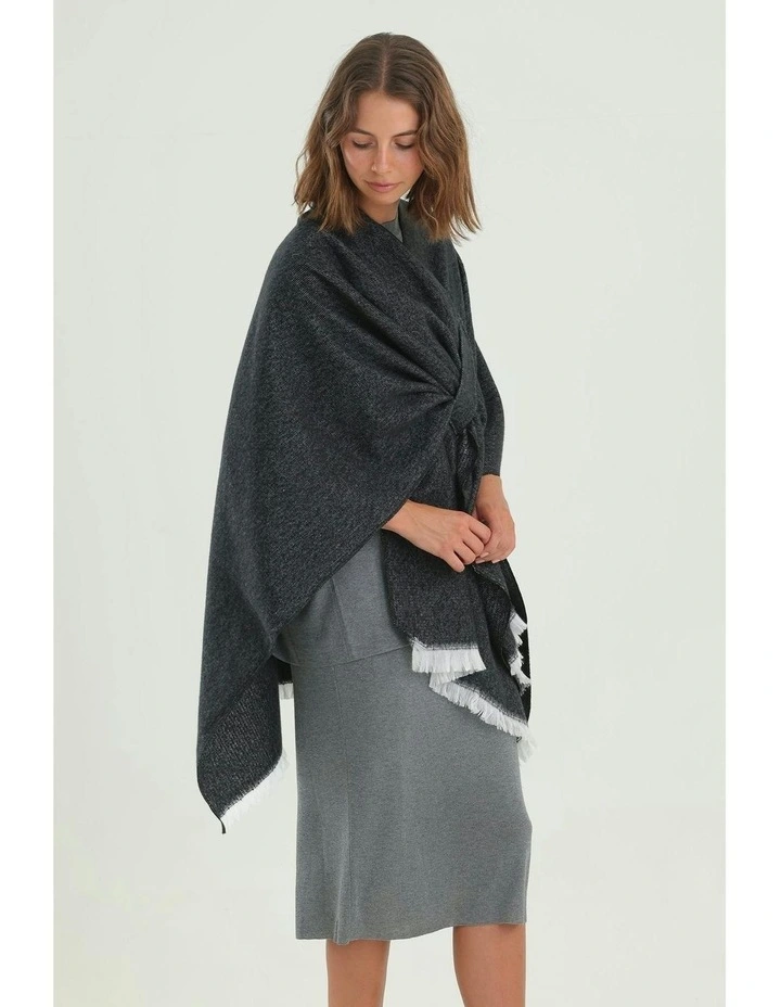 Concetta Poncho in Black image 6