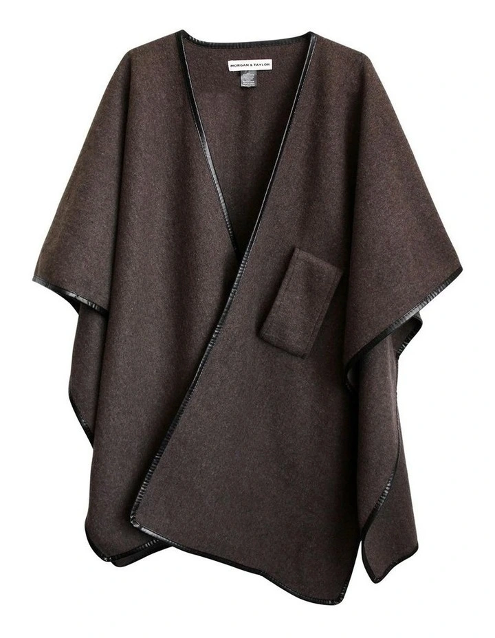Jane Bias-Edged Poncho Chocolate Brown image 4