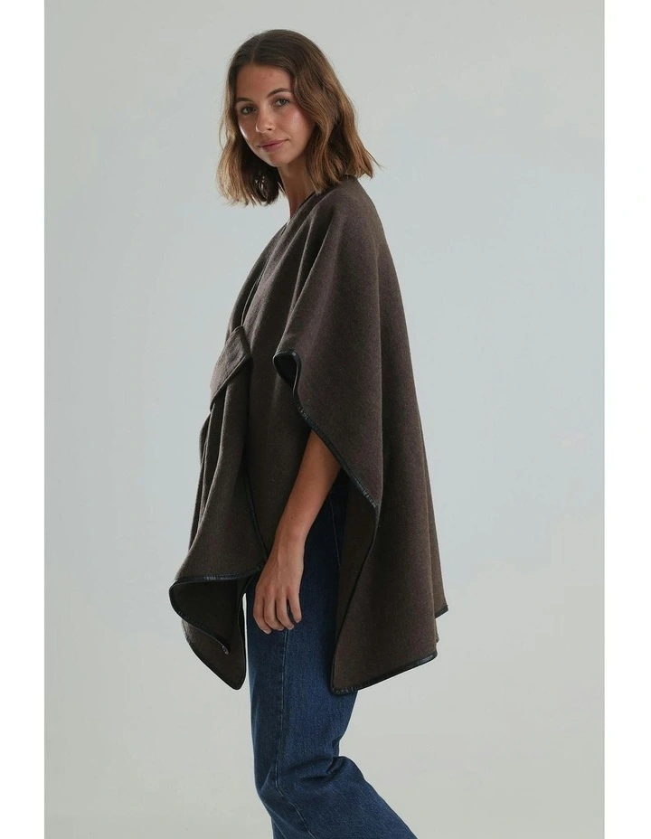 Jane Bias-Edged Poncho Chocolate Brown image 5
