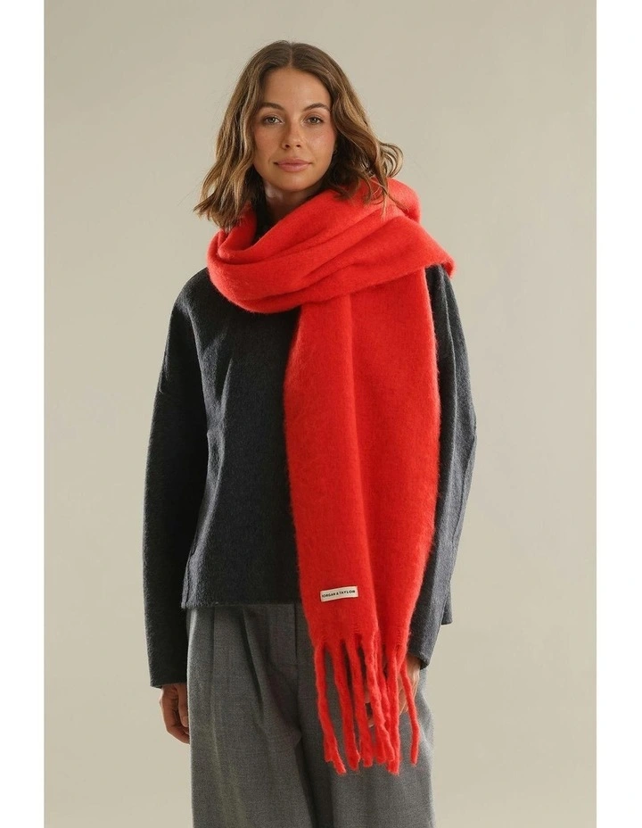 Ella Woven Scarf in Red image 4