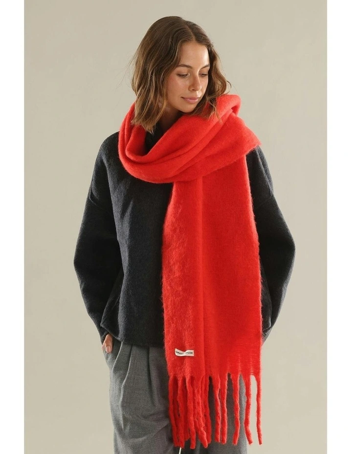Ella Woven Scarf in Red image 6