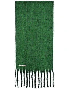 Cosette Chunky Two-Toned Scarf in Dark Green