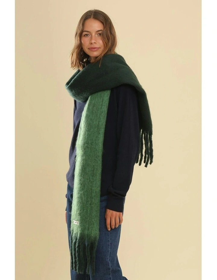 Cosette Chunky Two-Toned Scarf in Dark Green image 2