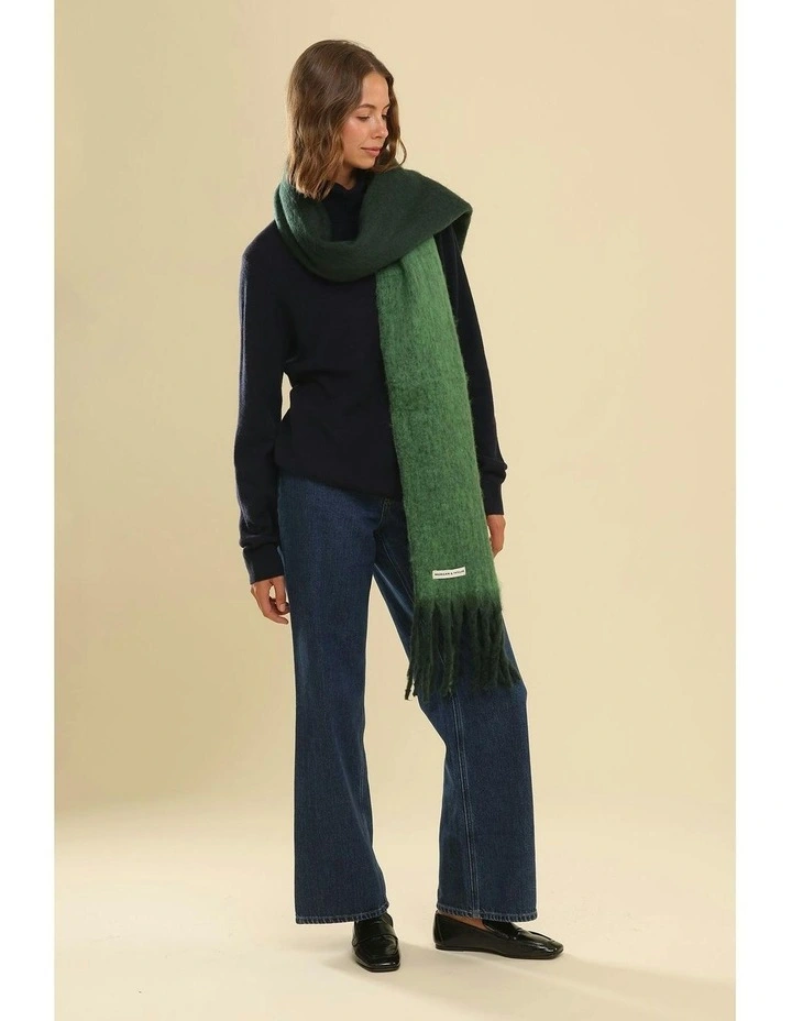 Cosette Chunky Two-Toned Scarf in Dark Green image 4