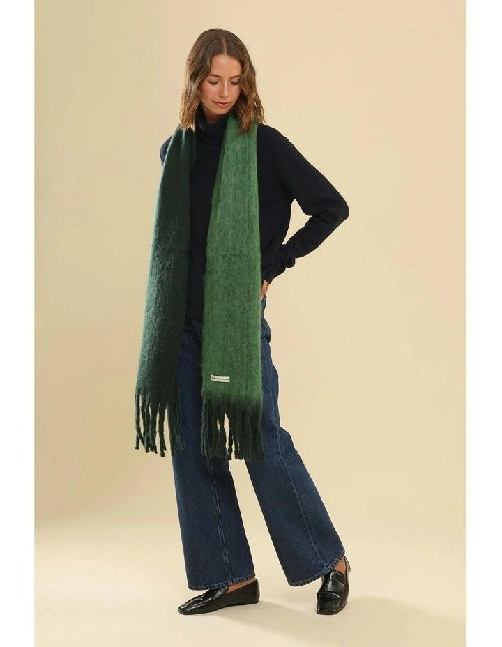 Cosette Chunky Two-Toned Scarf in Dark Green image 6