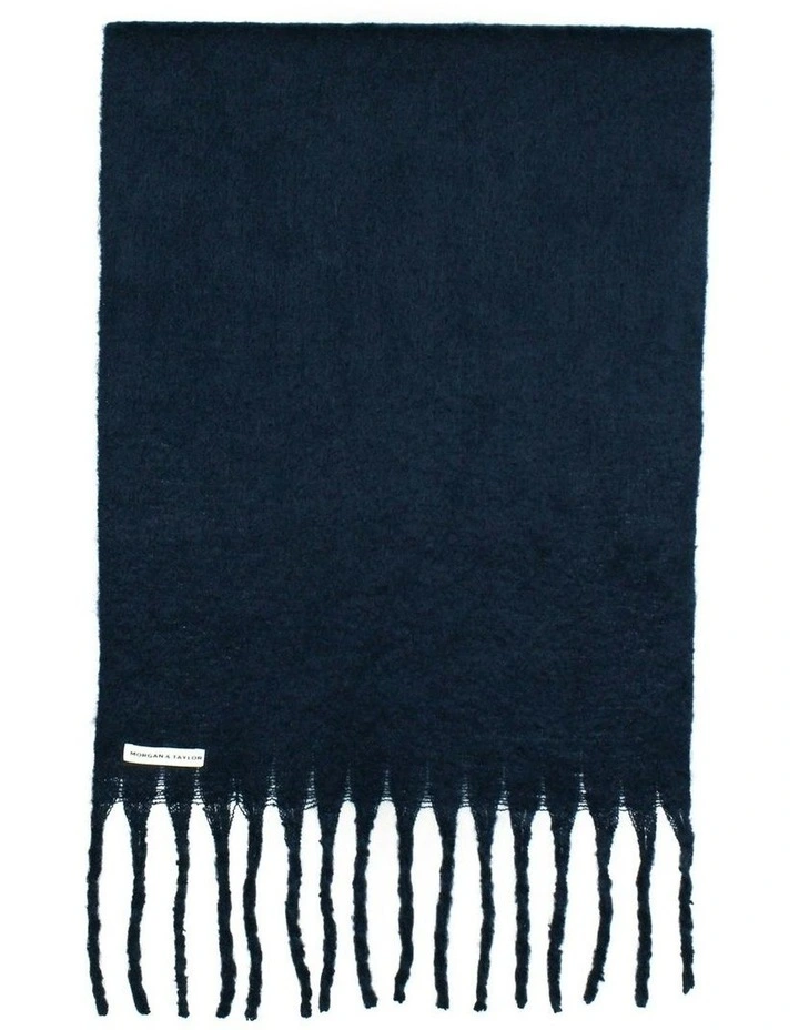 Ella Woven Scarf in Navy Blue image 1