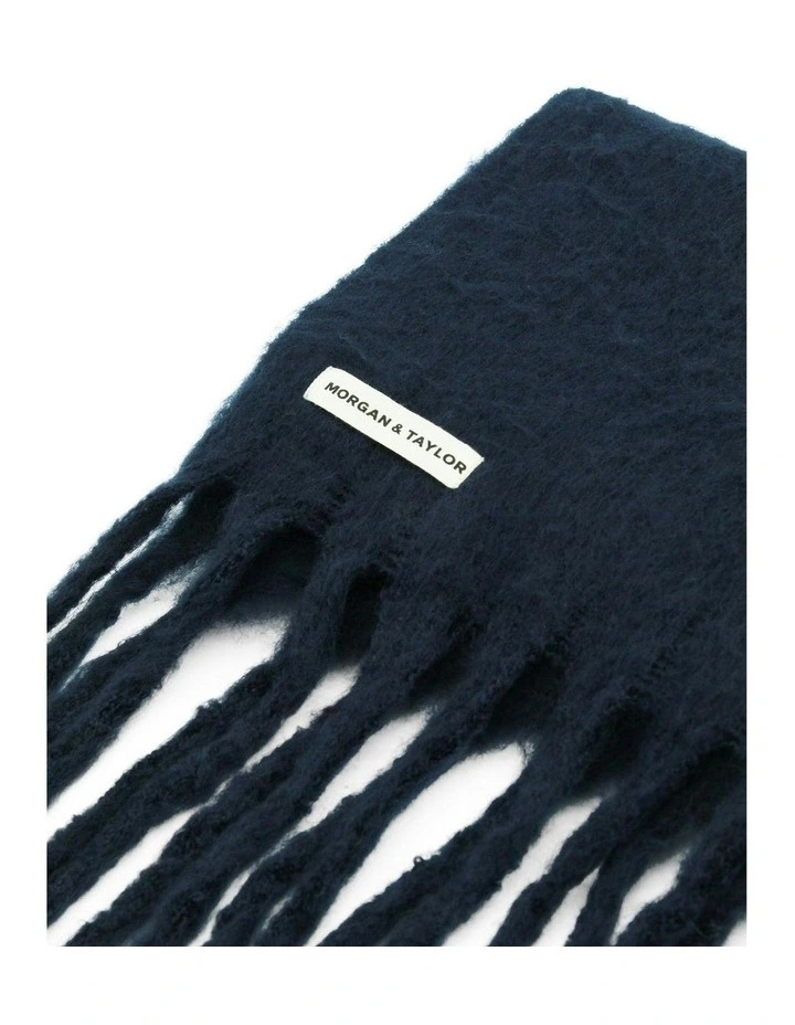 Ella Woven Scarf in Navy Blue image 6