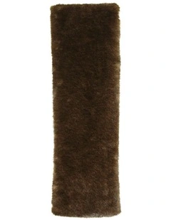 Peyton Faux Fur Scarf in Brown