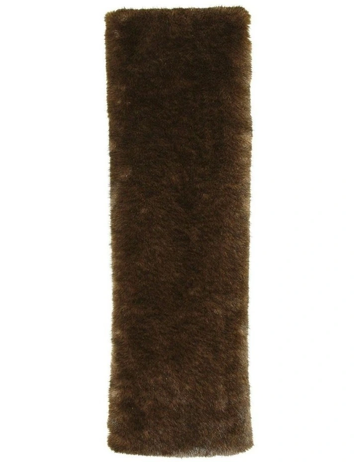 Peyton Faux Fur Scarf in Brown image 1