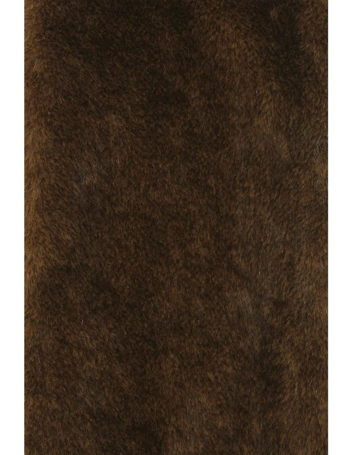 Peyton Faux Fur Scarf in Brown image 5