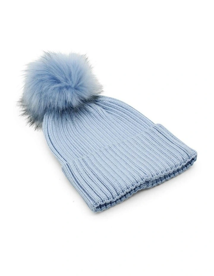 Valentine Wool-Blend Beanie in Pale Blue image 1