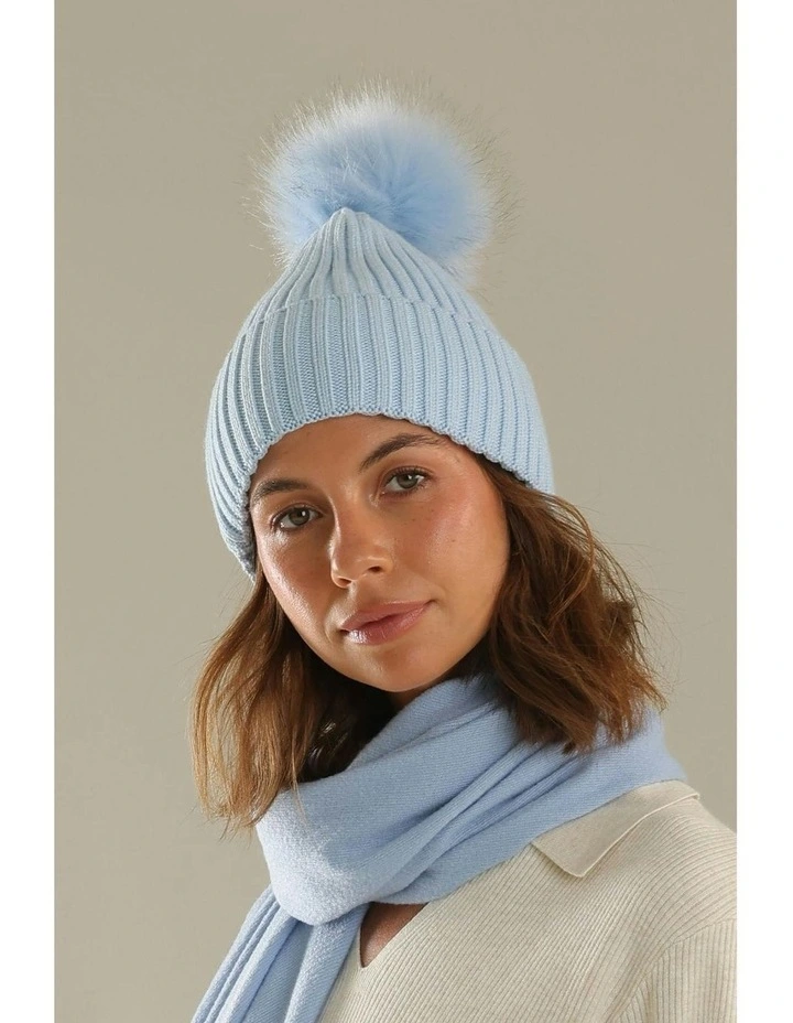 Valentine Wool-Blend Beanie in Pale Blue image 5