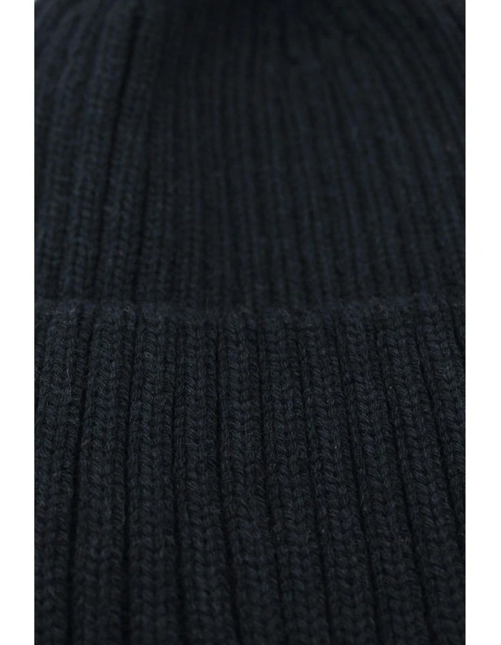 Valentine Wool Blend Beanie in Navy Blue image 7