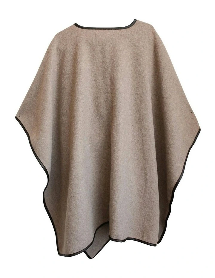 Jane Bias-Edged Poncho in Beige image 6