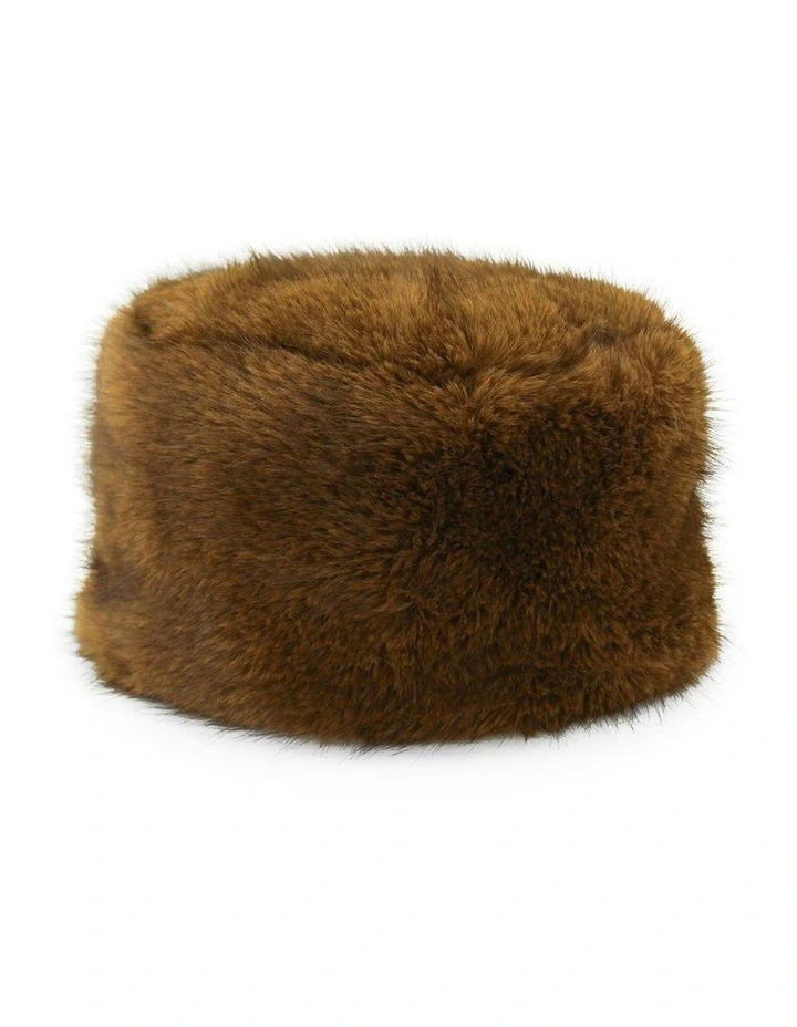 Elaina Faux Fur Cossack Hat in Brown image 1