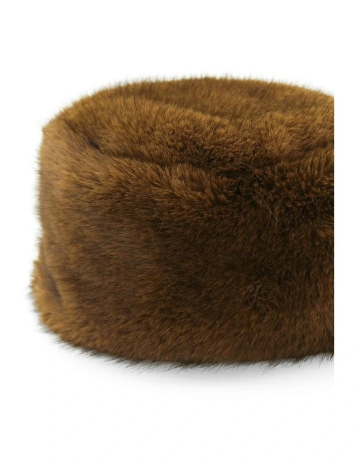 Elaina Faux Fur Cossack Hat in Brown image 3