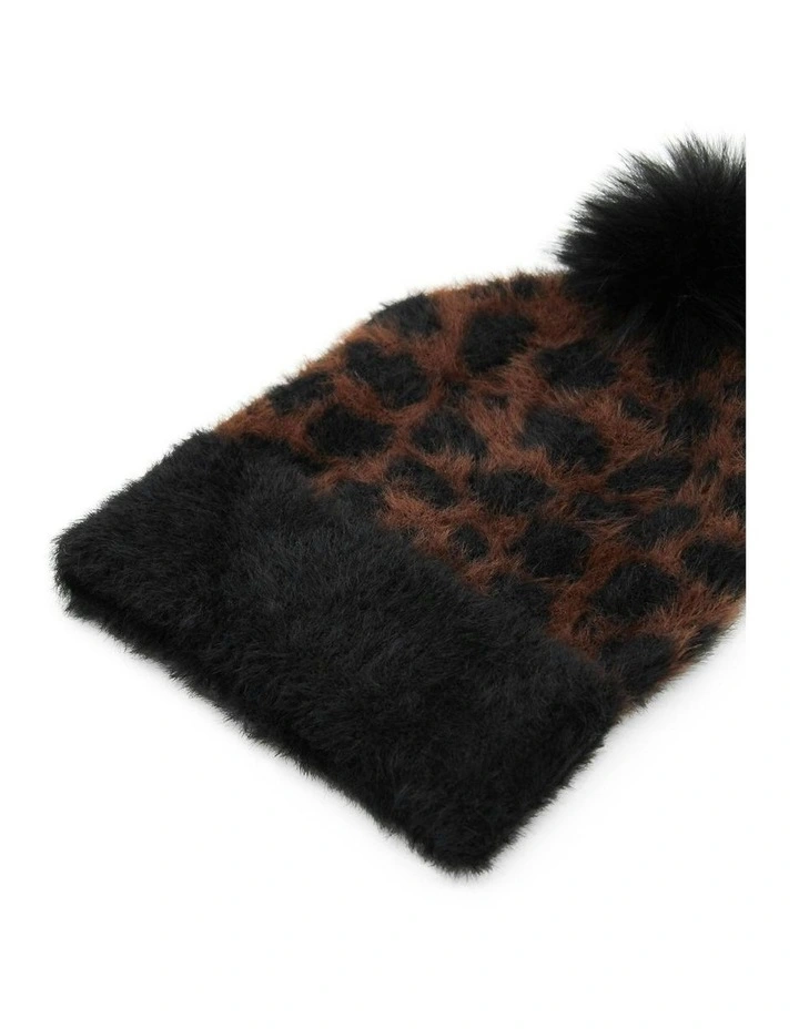 Hazel Leopard Beanie in Brown image 5