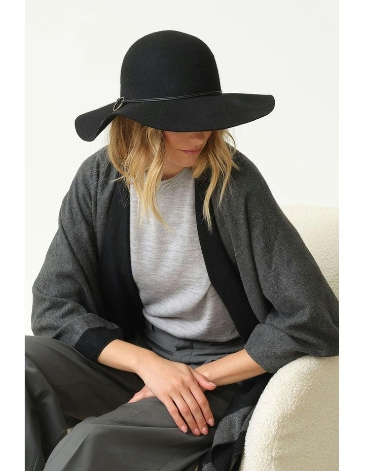 Robin Wool Felt Floppy in Black image 3