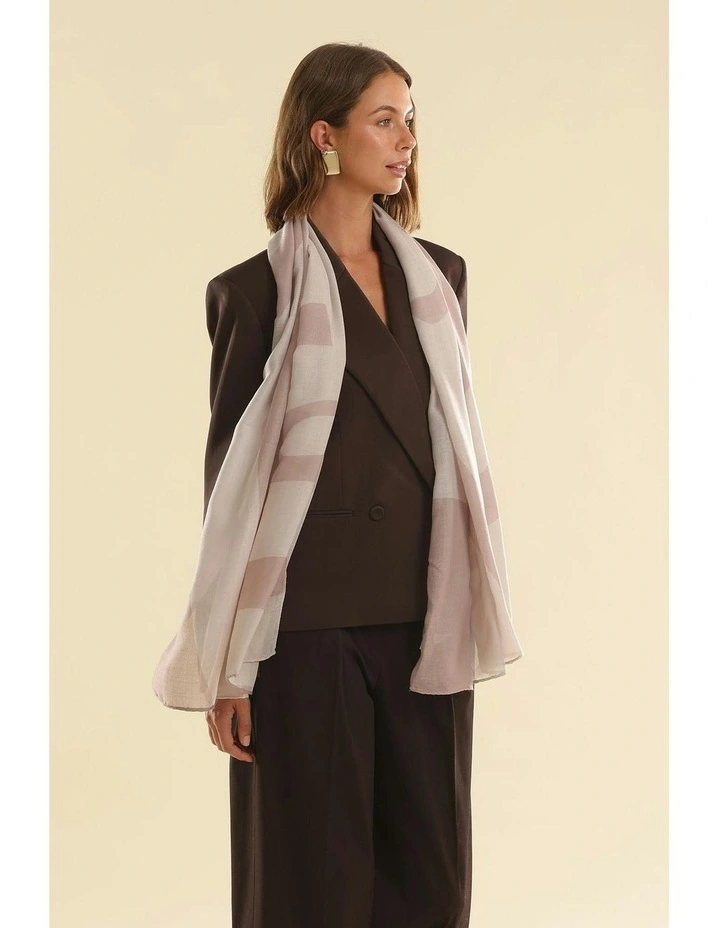 Evie Light-Weight Scarf in Beige image 5