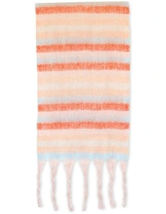 Lindsay Chunky Striped Scarf in Pink & Orange