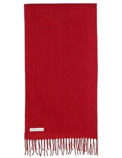 Casey Woven Scarf in Burgundy Red