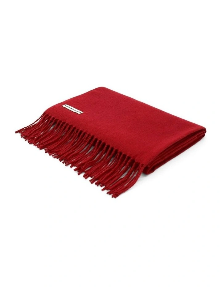 Casey Woven Scarf in Burgundy Red image 3