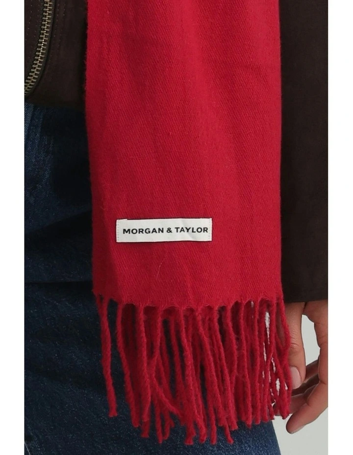 Casey Woven Scarf in Burgundy Red image 6
