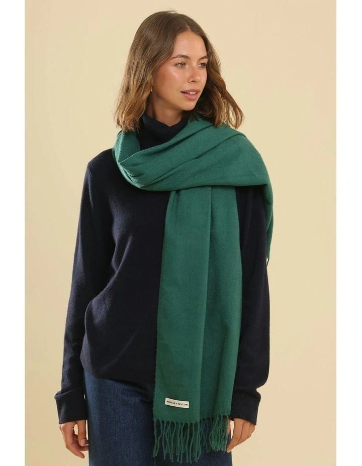 Casey Woven Scarf in Green image 3
