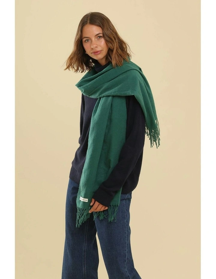 Casey Woven Scarf in Green image 5