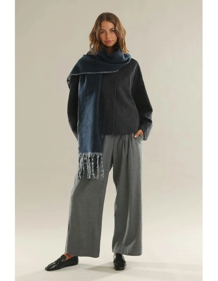 Hannah Reversible Scarf in Navy Blue image 2