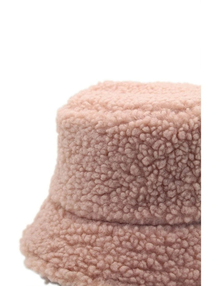 Drew Teddy Bucket Hat in Pink image 4