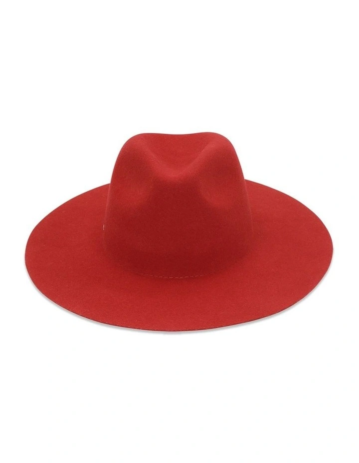 Ace of Something Callisto Wool Fedora Hat in Scarlet Red MYER