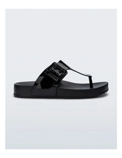 Cozy Flip Flop Sandals in Black