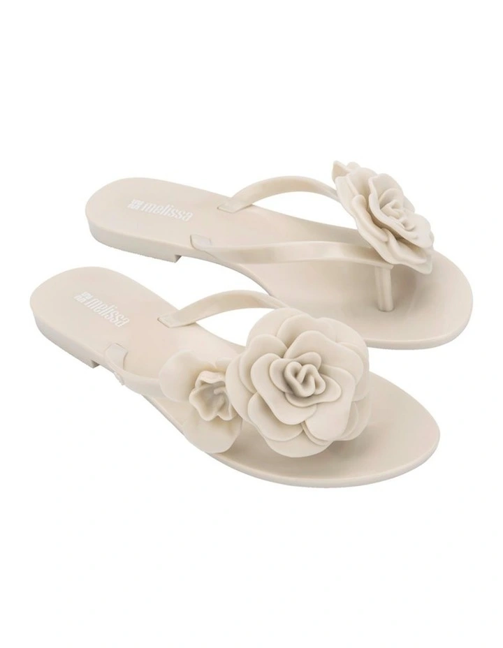Harmonic Petals Flip Flop Thongs in Beige image 2