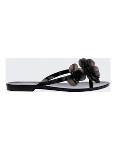 Harmonic Petals Flip Flop in Black