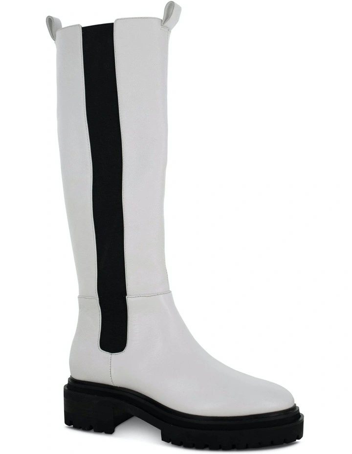 Presley II Knee High Boots in White image 2