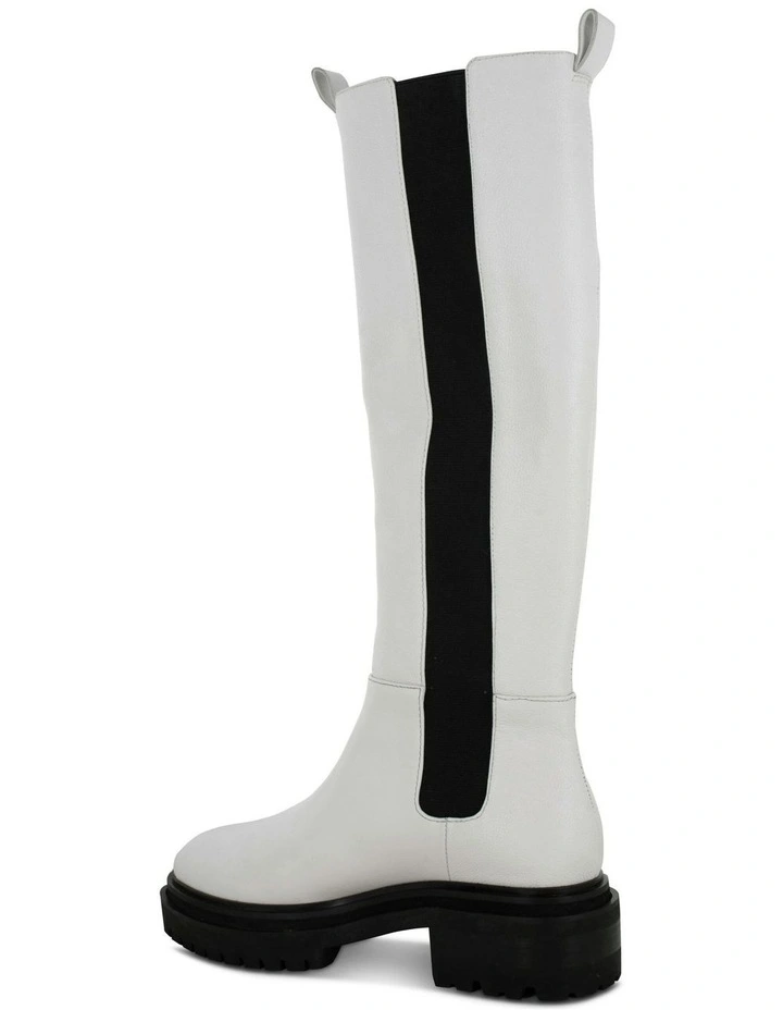 Presley II Knee High Boots in White image 3