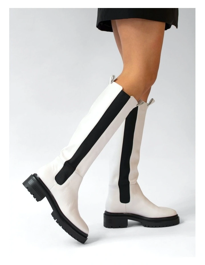 Presley II Knee High Boots in White image 5