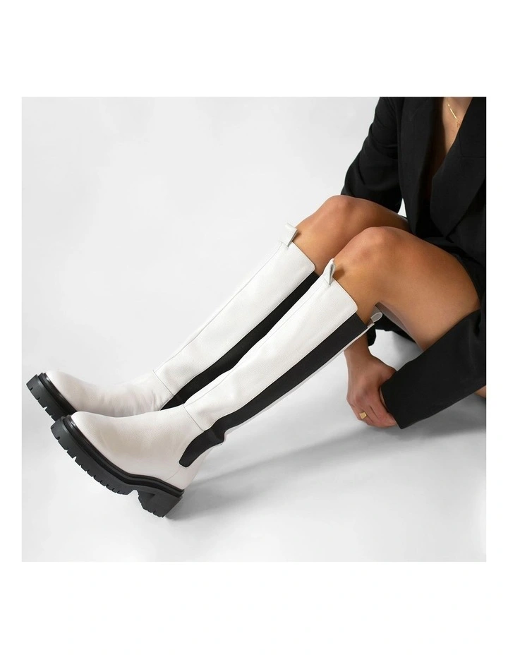 Presley II Knee High Boots in White image 6