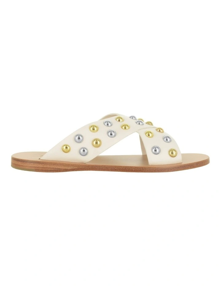 Breana Flat Sandals in White image 1