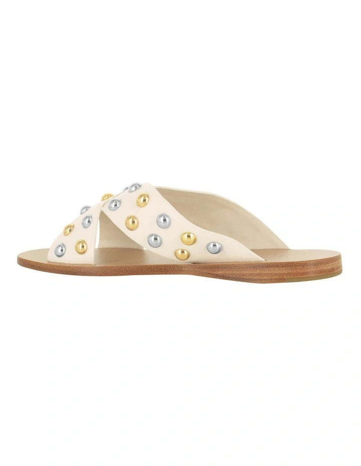 Breana Flat Sandals in White image 3