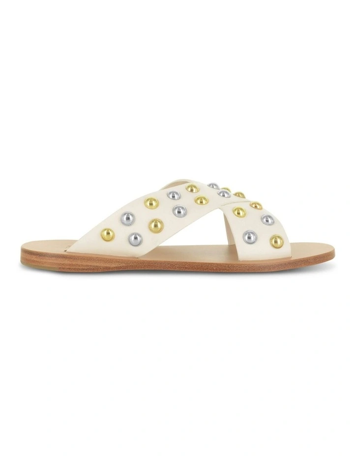 Breana Flat Sandals in White image 5