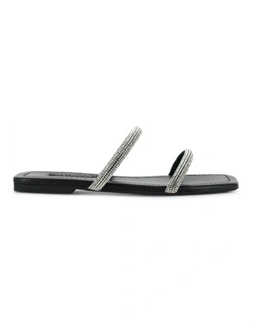 Holly Flat Sandals in Black