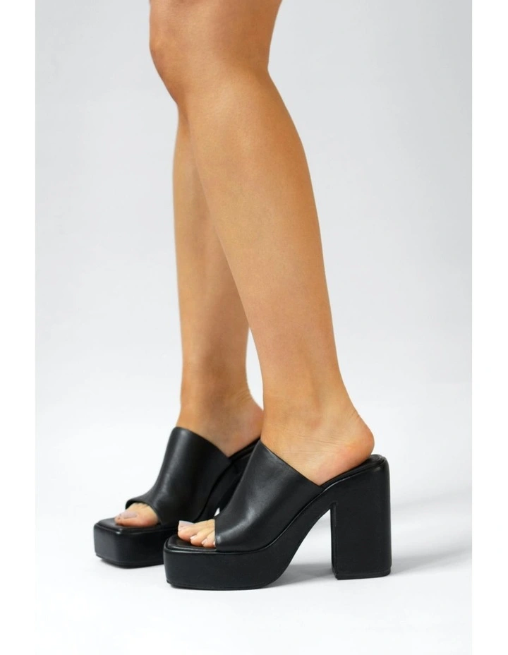 Yael Heeled Mules in Black image 2