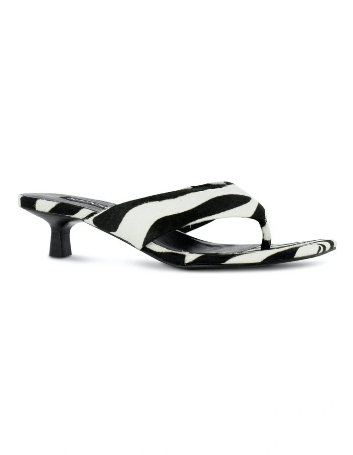 Tash II Heeled Mules in Black & White image 3
