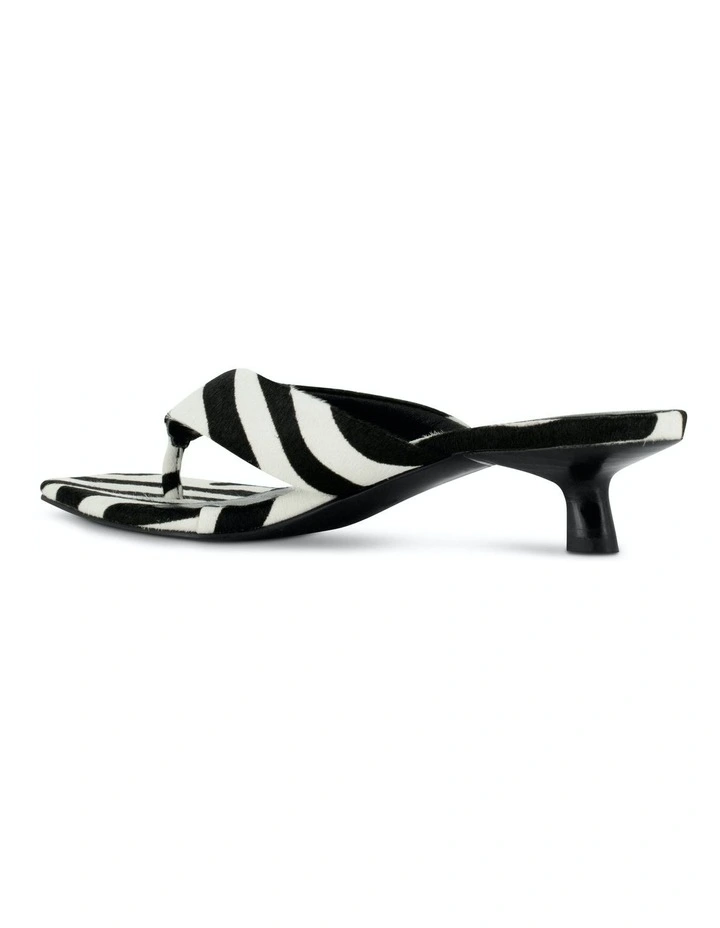 Tash II Heeled Mules in Black & White image 4