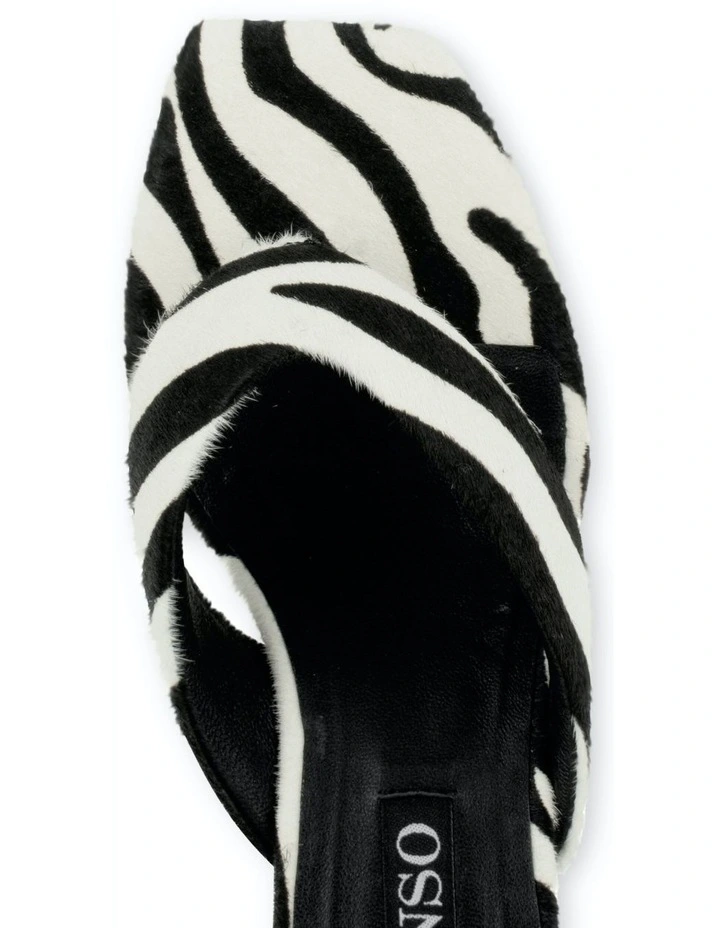 Tash II Heeled Mules in Black & White image 5