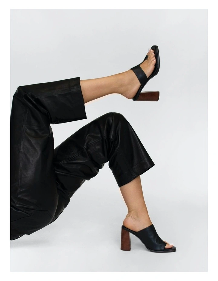 Vivienne Heeled Mules in Black image 5