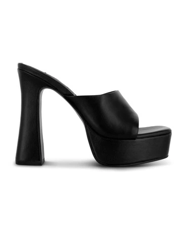 Tillee Heeled Mules in Ebony